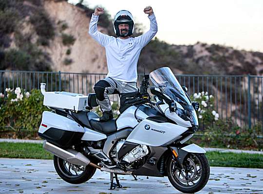 Carl Reese after his BMW K1600GT record run