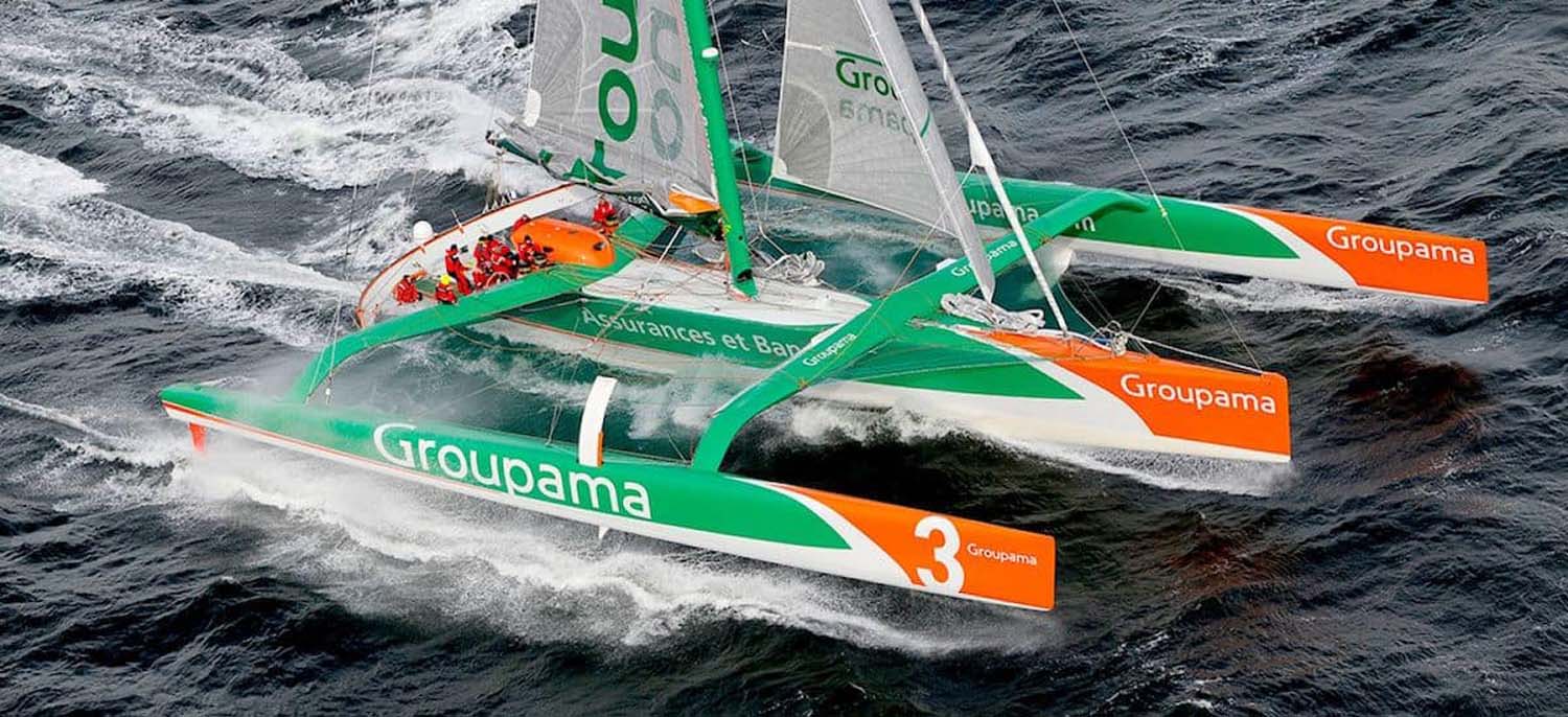 Groupama 3 trimaran aerial